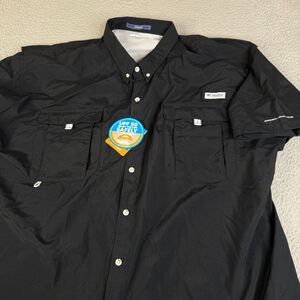 COLUMBIA PFG Shirt Mens 5XL Black Bahama Short Sleeve Vented Big & Tall Fishing